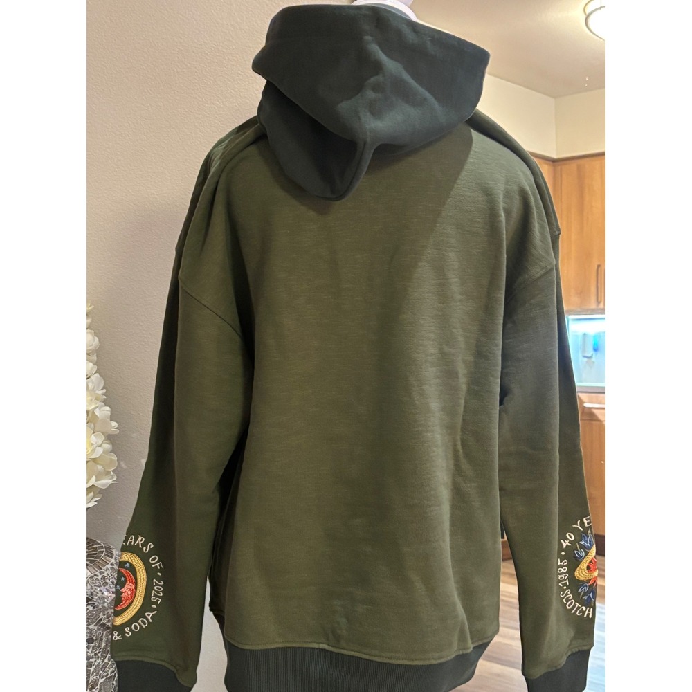 Scotch & Soda Mens Spirit of Amsterdam Embroidered Hoodie Green 182373 SP24 M - Picture 8 of 9